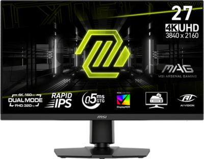 MSI Monitor GAMING MAG 272URDF E16 RapidIPS 27" UHD 3840x2160, 1000:1 CR, 400cd/m2, 0,5ms, 320/160Hz, DP, 2x HDMI, USB-C