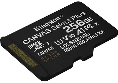 KINGSTON Memóriakártya MicroSDXC 256GB Canvas Select Plus Gen3 150R A1 Adaprer nélkül