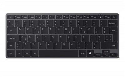 SAMSUNG bluetooth billentyűzet (univerzális, asztali tartó, QWERTY, angol nyelvű, EJ-B7800) FEKETE