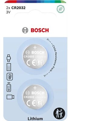 Bosch CR2032B200 lítium gombelem, CR2032, 2 db
