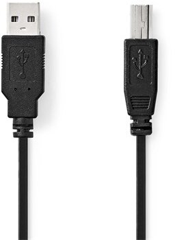 Nedis CCGL60100BK20 USB2.0, USB A - B kábel, 480Mbs, 10W, hossz 2m