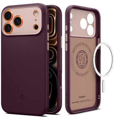 SPIGEN NANO POP szilikon telefonvédő (kameravédő, MagSafe) BURGUNDY Apple iPhone 17 Pro Max