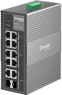 TP-LINK OMADA Switch Ipari 6x1000Mbps(POE+) + 2x1000Mbps(POE++) + 2xGigabit kombó SFP Fémházas, IES210GPP