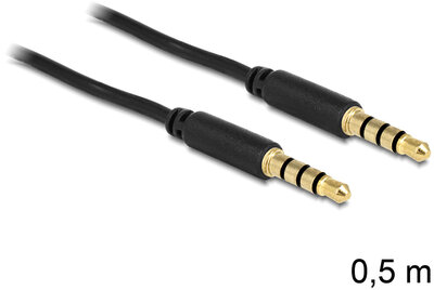 Delock sztereó kábel 3.5 mm 4 pin csatlakozó > csatlakozó, 0,5 m