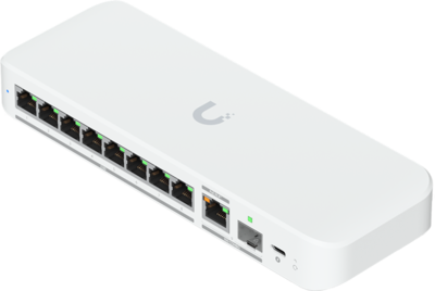 Ubiquiti switch USW-Flex-2.5G-8-EU 8-port 2.5 GbE ports, 10 GbE PoE+ input port for power / SFP+ port combo
