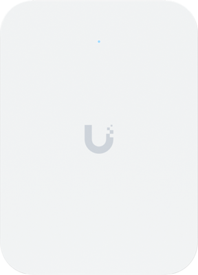 Ubiquiti UniFi U70IW Wall mounted WiFi 7 AP with 4 spatial streams and an integreated 2.5GbE PoE switch desined for hospitality enviorments