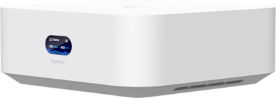 Ubiquiti UniFi Express 7 UX7-EU Mesh-scalable, super-compact 10G Cloud Gateway with integrated WiFi 7, 10 GbE RJ45 WAN port, 2.5 GbE RJ45 LAN port to extend network, up to 30+ UniFi devices and 300+ clients