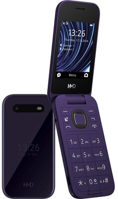 HMD 2660 4G FLIP DS kártyafüggetlen mobiltelefon + Telekom Domino feltöltőkártya, violet