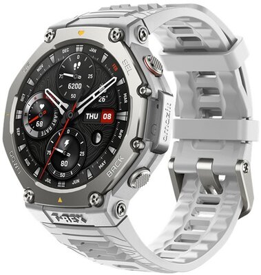 AMAZFIT T-Rex 3 okosóra (szilikon szíj, GPS, aktivitásmérő, 170 sport mód, vízálló, 10 ATM) VILÁGOSSZÜRKE