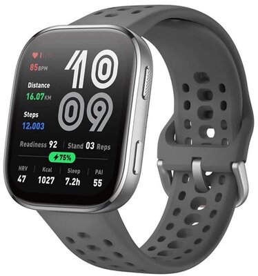 AMAZFIT Bip 6 okosóra (aktivitásmérő, szilikon szíj, BioTracker, GPS, IP68 vízálló) SÖTÉTSZÜRKE