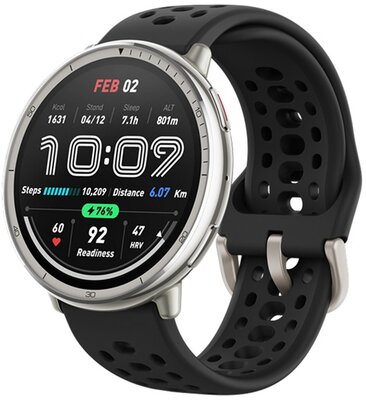 AMAZFIT ACTIVE 2 okosóra (szilikon szíj, aktivitásmérő, GPS, 160 sport mód, NFC, vízálló, 5 ATM) FEKETE