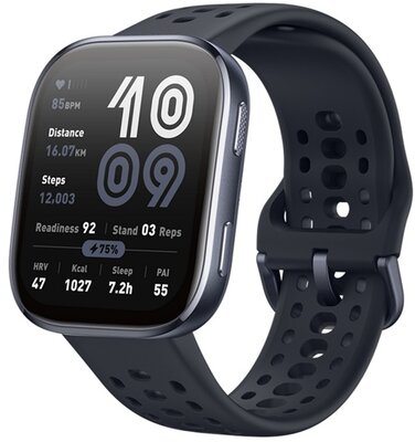 AMAZFIT Bip 6 okosóra (aktivitásmérő, szilikon szíj, BioTracker, GPS, IP68 vízálló) FEKETE