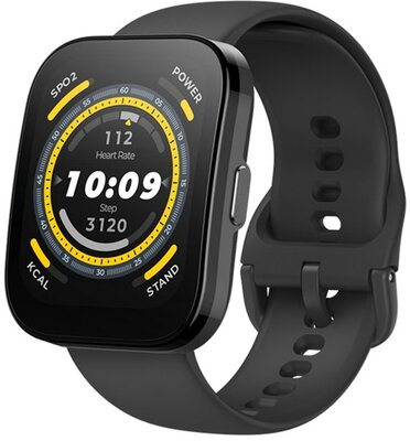 AMAZFIT Bip 5 okosóra (aktivitásmérő, szilikon szíj, BioTracker, IP68 vízálló) FEKETE