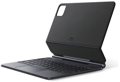 XIAOMI tok álló, bőr hatású (FLIP, ultravékony, bluetooth billentyűzet, QWERTY, angol nyelvű) FEKETE