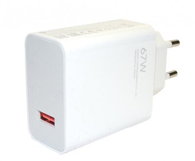 XIAOMI hálózati töltő USB aljzat (67W, gyorstöltő) FEHÉR