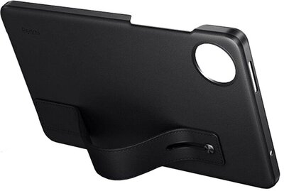 XIAOMI tok álló, bőr hatású (aktív FLIP, oldalra nyíló, TRIFOLD, asztali tartó) FEKETE