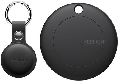 XIAOMI YEELIGHT YEETAG bluetooth nyomkövető (kulcstartóra, táskára, autóba, valós idejű nyomkövetés + bőrtok) FEKETE