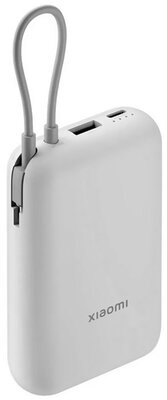 XIAOMI vésztöltő Type-C / USB aljzat (20000mAh, 22,5W, gyorstöltő, LED jelzés + fix Type-C kábel) VILÁGOSSZÜRKE