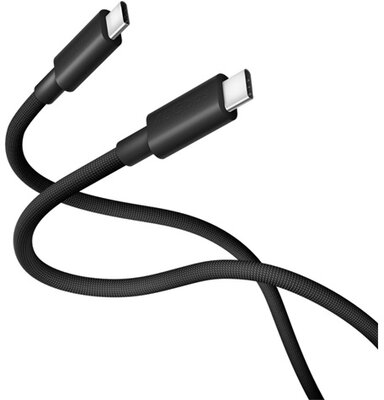 XIAOMI adatkábel (Type-C - Type-C, 6A, gyorstöltő, 100cm, cipőfűző) FEKETE