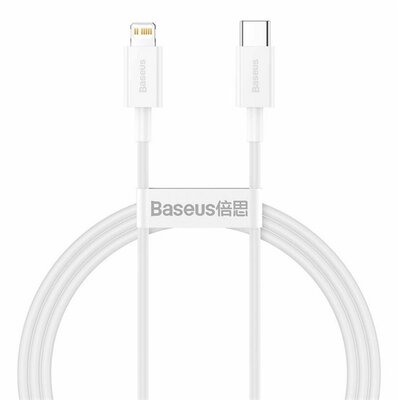 BASEUS SUPERIOR adatkábel (Type-C - lightning, 20W, PD gyorstöltő, 100cm, törésgátló) FEHÉR