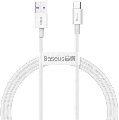 BASEUS SUPERIOR adatkábel (USB - Type-C, 66W, PD gyorstöltő, 200cm, törésgátló) FEHÉR