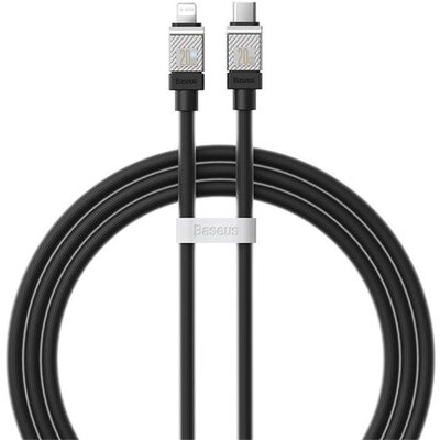 BASEUS COOLPLAY adatkábel (Type-C - lightning, 20W, gyorstöltő, 100cm, törésgátló) FEKETE