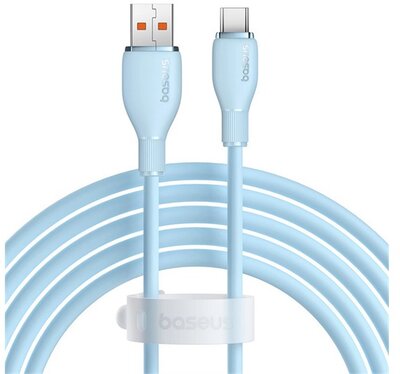 BASEUS PUDDING adatkábel (USB - Type-C, 100W, gyorstöltő, 200cm) VILÁGOSKÉK