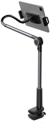 BASEUS asztali tartó (állvány, dönthető, 360°, alumínium + műanyag, 4.7-12.9") SÖTÉTSZÜRKE