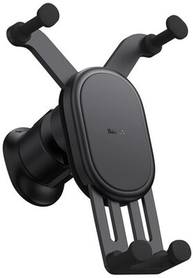 BASEUS autós tartó (szellőzőre, gravitációs, 15W, wireless, 5.4-6.7" méret) FEKETE