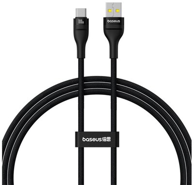 BASEUS FLASH 2 adatkábel (USB - Type-C, 100W, PD gyorstöltő, 100cm, törésgátló, cipőfűző) FEKETE