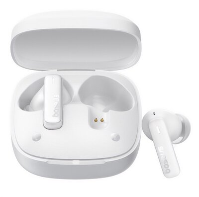 BASEUS BOWIE E19 bluetooth fülhallgató SZTEREO (v5.3, TWS, mikrofon, zajszűrő, IPX5 + töltőtok) FEHÉR