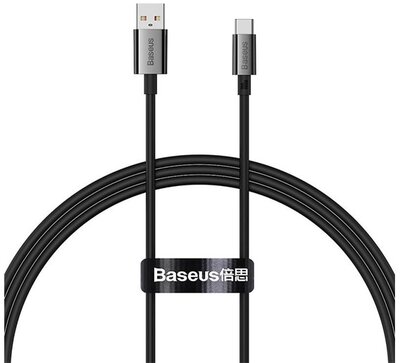 BASEUS SUPERIOR adatkábel (USB - Type-C, 100W, PD gyorstöltő, 100cm, törésgátló) FEKETE