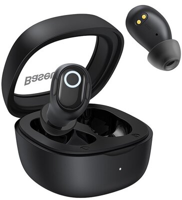 BASEUS BOWIE WM02 bluetooth fülhallgató SZTEREO (v5.3, TWS, extra mini + töltőtok) FEKETE