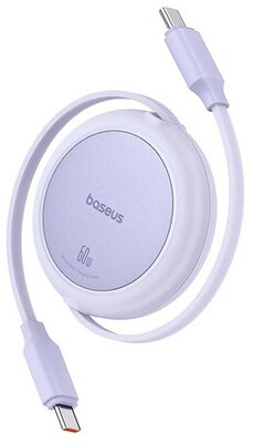 BASEUS FREE2PULL MINI adatkábel (Type-C - Type-C, 60W, PD gyorstöltő, 100cm, csévélhető) LILA
