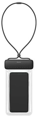 BASEUS AQUAGLIDE vízhatlan/vízálló tok, AQUA (univerzális, IPX8, nyakba akasztható, 7.2" méret) FEKETE