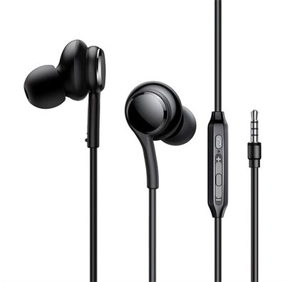 JOYROOM JR-EW02 fülhallgató SZTEREO (3.5mm jack, mikrofon, felvevő gomb, hangerőszabályzó) FEKETE