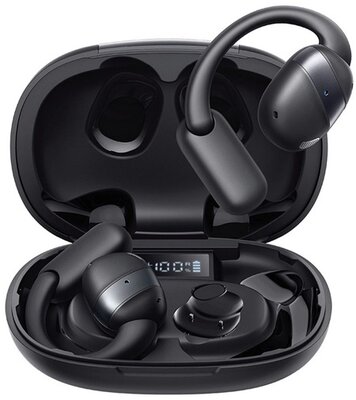 JOYROOM OPENFREE bluetooth fülhallgató SZTEREO (v5.4, TWS, fülre akasztható, mikrofon, zajszűrő, IPX4 + töltőtok) FEKETE