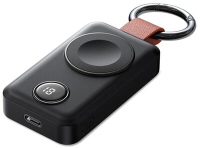 JOYROOM vésztöltő Type-C aljzat (2000mAh, 3W, gyorstöltő, Apple Watch töltő, LED kijelző) FEKETE