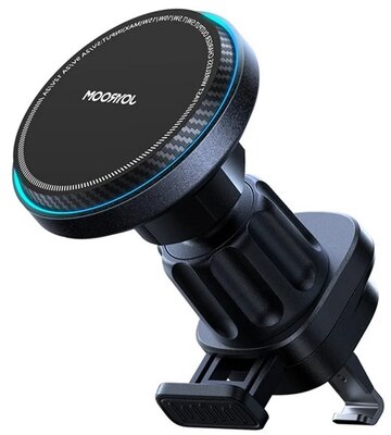 JOYROOM autós tartó (szellőzőre, 360°, wireless, gyorstöltő, 15W, mágneses, LED jelzés) FEKETE