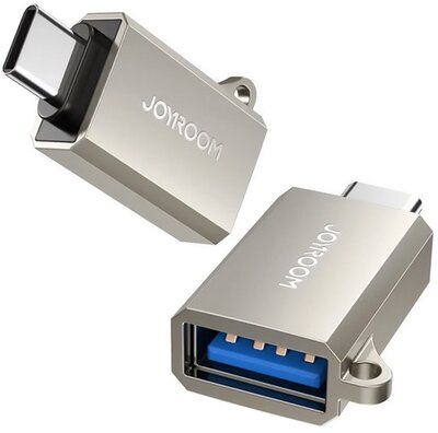 JOYROOM adapter (USB aljzat - Type-C, adatátvitel és töltés, OTG) EZÜST