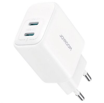 JOYROOM hálózati töltő 2 Type-C aljzat (20W, PD gyorstöltő 3.0) FEHÉR
