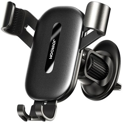 JOYROOM autós tartó (szellőzőre, gravitációs, 360°, töltő kialakítás, 4.7-7" méret) FEKETE