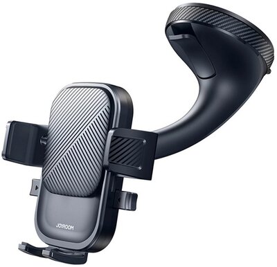 JOYROOM autós tartó (szélvédőre, tapadókorongos, automata, 360°, 4.7-6.8" méret) FEKETE