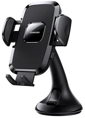 JOYROOM autós tartó (műszerfalra, szélvédőre, tapadókorongos, automata, 360°, 4.7-6.7" méret) FEKETE