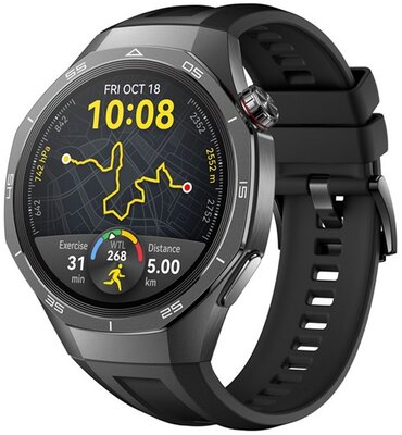 HUAWEI Watch GT 5 Pro okosóra (46mm, beépített GPS, aktivitásmérő, pulzusmérő, IPX7 vízálló, szilikon szíj) FEKETE