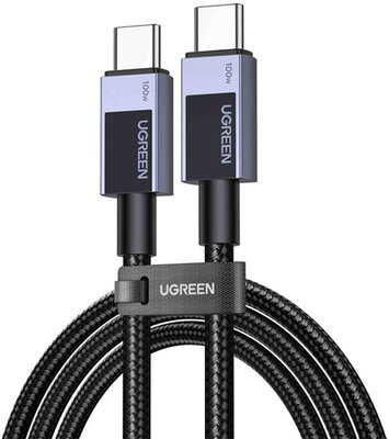 UGREEN L512 adatkábel (Type-C - Type-C, 100W, PD gyorstöltő, 100cm) SÖTÉTSZÜRKE