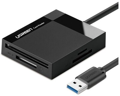 UGREEN CR125 kártyaolvasó (USB 3.0 - SD/MicroSD/CF/MS, 50cm) FEKETE