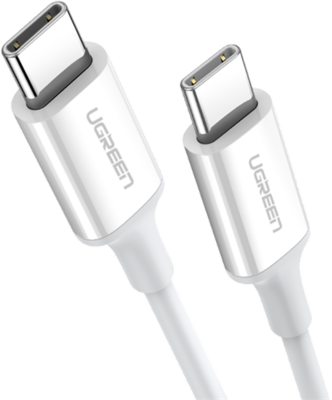UGREEN Kábel USB 2.0 USB-C - USB-C, 480 Mbps, 60W, 3A, M/M, 0,5m, fehér