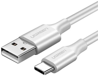 UGREEN Kábel USB 2.0 USB-A - USB-C, Gyorstöltő, 18W, 3A, M/M, 1m, fehér