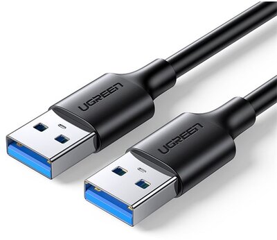 UGREEN Kábel USB 2.0 USB-A - USB-A, 480 Mbps, 10W, 2A, M/M, 1m, fekete